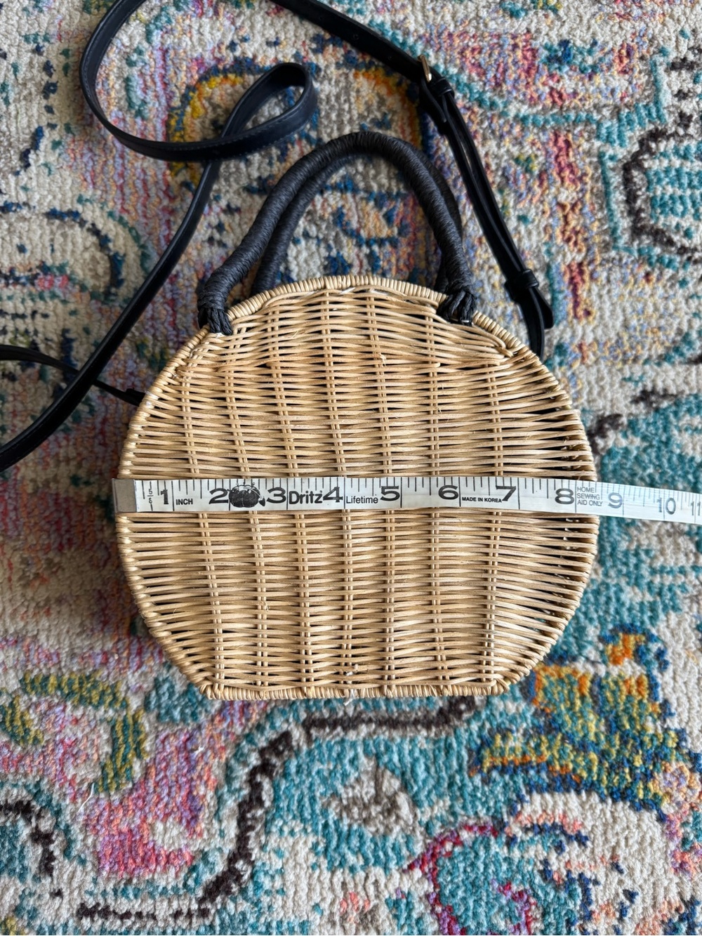 a new day Natural Straw Round Crossbody with Black Trim - Picture 5 of 6